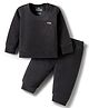 Mom's pet Fleece  Knit Full Sleeves Solid Thermal Set - Grey