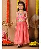 Kinder Kids Cotton Woven Sleeveless Floral Printed & Gota Lace Embellished Lehenga Choli Set - Pink