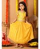 Kinder Kids Cotton Woven Sleeveless Floral Printed & Gota Lace Embellished Lehenga Choli Set - Yellow