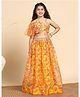 Fashion Dream Cotton Silk Knit Half Flutter Sleeves Animal Printed Lehenga Choli  - Yellow