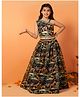 Fashion Dream Cotton Silk Woven  Sleeveless Animal Printed & Gota Lace Embellished Lehenga Choli - Black