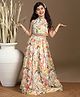 Fashion Dream Cotton Silk Knit Halter Neck Leaves  Printed Lehenga Choli  - Multi Colour