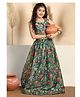 Fashion Dream Cotton Silk  Knit Sleeveless Animal Printed Lehenga Choli  - Green