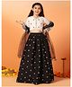 Fashion Dream Silk Knit Full Sleeves Abstract Embroidered   Lehenga Choli With Dupatta - Black