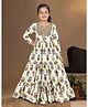 Fashion Dream Cotton Blend Knit Full Sleeves Floral Printed Dress - Beige