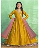 Fashion Dream Chanderi Knit Three Fourth Sleeves Abstract   Embroidered Ethnic Dress With  Dupatta - Mustard