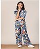 Fashion Dream Cotton Blend Knit Three Fourth Sleeves Abstract Printed Top & Pant Set - Grey