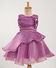 Bluebell Tissue Woven Sleeveless Party Frock With Floral Applique - Lavender