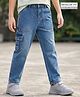 Pine Kids Cotton Woven Full Length Washed Jeans With Pockets  - Blue