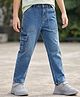 Pine Kids Cotton Woven Full Length Washed Jeans With Pockets  - Blue