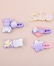 Babyhug Hair Pins And Clips   With Animals And Hearts Applique Free Size Pack of 5 - Purple