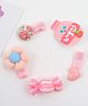 Babyhug Heart, Floral and Candy Applique Hair Clips Pack of 5 - Pink