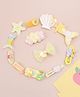 Babyhug Hair Pins And Clips With Sealife And Pearls Applique  Free Size Pack of 12 - Yellow
