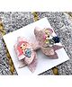 FOLLOW THE NEEDLE Mermaid Designed Bow Applique Detailed Hair Clip - Pink & Yellow