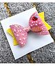 FOLLOW THE NEEDLE Muffin Designed Bow Applique Detailed Hair Clip - Pink