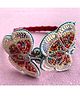 FOLLOW THE NEEDLE Butterfly Applique Detailed Beads & Sequins Embellished Hair Band - Red