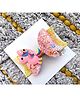 FOLLOW THE NEEDLE Bow Applique Detailed Unicorn & Glittered Designed Hair Clip - Orange