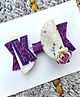 FOLLOW THE NEEDLE Letter K  Shimmer Embellished Hair Clip - Purple
