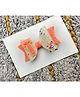 FOLLOW THE NEEDLE Letter T Shimmer Embellished Hair Clip - Orange