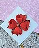 FOLLOW THE NEEDLE Felt Bow Applique Detailed Alligator Hair Clip - Red
