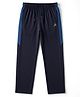 Pine Active Knit Full Length Super Stretch Solid Coloured Track Pant with Tape Detailing -  Navy Blue