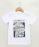 Sweetlime by A.S Cotton Knit Half Sleeves Doodle Art Printed Tee - White