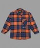 Actuel Cotton Woven Full Sleeves Plaid Checked Shirt - Orange Blue & Black