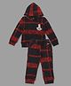 Actuel Woven Full Sleeves Abstract Printed Light Winter  Coordinating Hoodie With Joggers Set - Red & Navy Blue