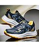 asian Mesh Detailed & Go Chase Text Designed With Lace Up Shoes - Navy Blue & Mustard