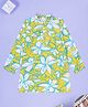 Kiddopanti Cotton Woven Full Sleeves Floral Printed Kurta - Pop Yellow & Blue