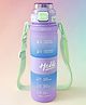 BPA-Free Straw Water Bottle with Time Markings 1000 ml - Purple| Leak-Resistant| Flip Lid Drinking| Bottle with Adjustable Sling for School Going Boys & Girls