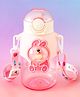 Bunny Bear Straw Sipper Bottle 650ml - Pink| BPA Free| Leak-Resistant & Freezer Safe| Ideal for School, Home & Travel| Wate Bottle for School Going Boys & Girls