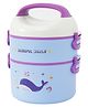 Blissful Whale Lunch Box 2 Compartment 1200ml + 700ml - Blue| BPA Free| Leak-Resistant & Freezer Safe| Ideal for School, Home & Travel