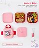 Kids Section Lunch Box 1150 ml|with Spoon - Pink| BPA-Free & Freezer-Safe| Leak-Resistant| Multi-Compartment Tiffin for School, Travel & Picnics| For School Going Boys & Girls