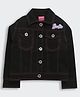 Barbie by Tiny Girl Woven Full Sleeves Text Printed Jacket - Black