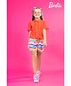 Barbie by Tiny Girl Woven Half Sleeves Frill Detailed Shirt With  Shorts Set - Tomato