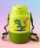 Dino Dunk Straw Sipper Bottle 1000 ml with Strap- Green| BPA Free| Ideal for School, Home & Travel| Lightweight & Leak Resistant, Freezer safe| For Boys & Girls
