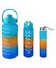 Sports Straw Sipper Bottle 3Pcs 2000ml,750ml,250ml - Dark Blue & Blue| BPA Free| Leak-Resistant & Freezer Safe| Ideal for School, Home & Travel