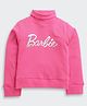 Barbie by Tiny Girl Woven Full Sleeves Text Printed Tee - Hot Pink