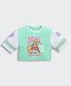 Barbie by Tiny Girl Cotton Woven Half Sleeves Typography Printed Tee  - Turquoise Green