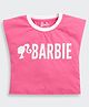Barbie by Tiny Girl Cotton Woven Sleeveless Text Printed Tee - Hot Pink