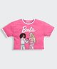Barbie by Tiny Girl Cotton Woven Half Sleeves Girls Printed Tee - Pink