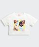 Barbie by Tiny Girl Cotton Woven Half Sleeves Girls Printed Tee - White