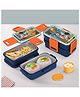 Baybee Premium Stainless Steel Lunch Box for Kids & Adults | BPA-Free Stackable Lunchbox with 2 Box (500ml+500ml) & 80ml Sauce Container, Leak Proof 4-Side Lock | Hot Microwave Safe Tiffin Box (Blue)