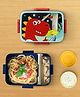 Baybee Astrobit Kids Lunch Box 600ml With Spoon | Cute Dinosaur Design Leak-Proof Tiffin Box with 2 Compartments & Sauce Container | BPA-Free Durable Lunchbox for School, Travel, Snacks & Meals (Blue)