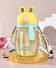 Baybee Lovely Bunnies Kids Water Bottle 600ml | BPA Free & Leakproof Safe Sipper Bottle with Straw | Cute Rabbit Design Smooth Sipping with Handle & Strap, Flip Lid for School Kids & Babys (Yellow)