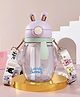 Baybee Lovely Bunnies Kids Water Bottle 600ml | BPA Free & Leakproof Safe Sipper Bottle with Straw | Cute Rabbit Design Smooth Sipping with Handle & Neck Strap,Flip Lid for School Kids & Babys(Purple)