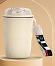 BAYBEE Sippy Cup with Lid & Straw for Kids | Spill Proof Stainless Steel Sipper Tumbler with Anti-Slip Silicone Grip Insulated Coffee Mug | BPA-Free Hot & Cold Drinking Sippy Cup (420ml, White)