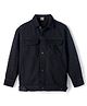 Little Kangaroos Cotton Woven Full Sleeves Solid Colour Shirt - Black