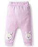 Little Kangaroos Woven Full Length Fleece Pant With Bunny Applique - Lilac